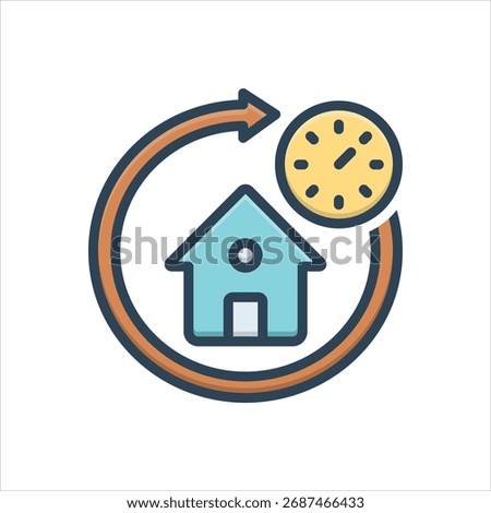 Vector colorful illustration icon for future abode