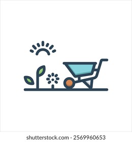 Vector colorful illustration icon for gardening