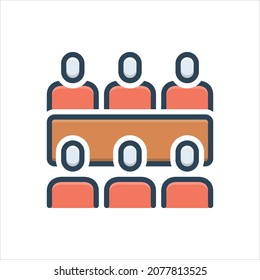 Vector colorful illustration icon for gathered
