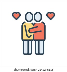 Vector colorful illustration icon for gays