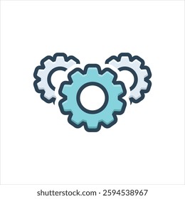 Vector colorful illustration  icon for gear