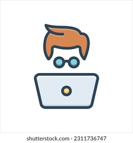 Vector colorful illustration icon for geek
