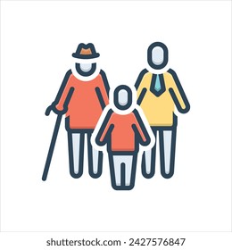 Vector colorful illustration icon for generation