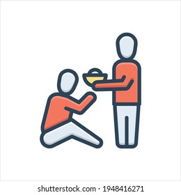 Vector colorful illustration icon for generous