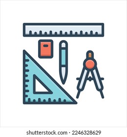 Vector colorful illustration icon for geometry