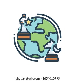 Vector Colorful Illustration Icon For Geopolitics