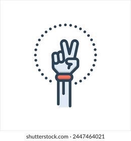 Vector colorful illustration icon for gesture