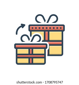 Vector colorful illustration icon for get gifts