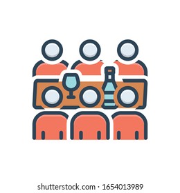 Vector colorful illustration icon for gettogether