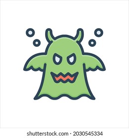 Vector colorful illustration icon for ghost