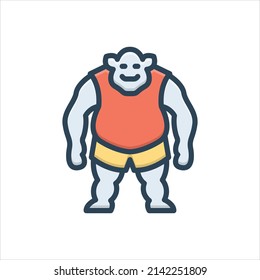 Vector colorful illustration icon for giant