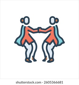 Vector colorful illustration icon for gidda dance