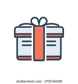 Vektorillustration bunter Illustrationssymbol für Geschenk