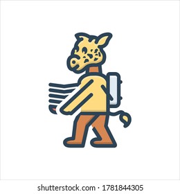 Icono de ilustración de color vectorial para portadores de jirafa