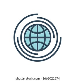 Icono de ilustración de color vectorial para global