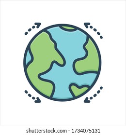 Vector colorful illustration icon for globe