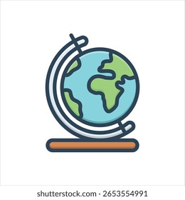 Farbiges Vektorgrafik-Symbol für den Globus