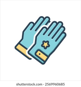Vector colorful illustration icon for gloves
