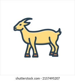 Vector colorful illustration icon for goat