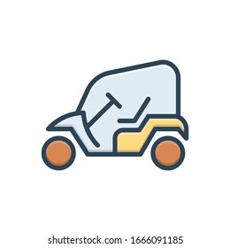 Vector colorful illustration icon for golf cart