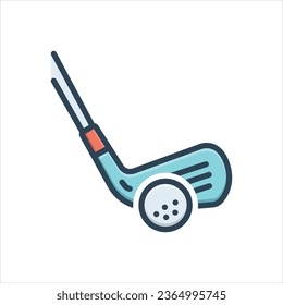 Icono de ilustración de color vectorial para el golf