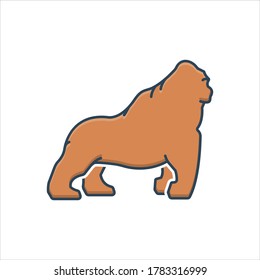 Vector colorful illustration icon for gorilla