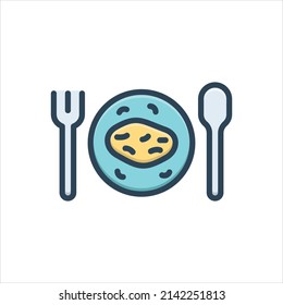 Vector colorful illustration icon for gourmet