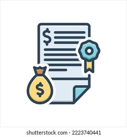 Icono de ilustración de color vectorial para subvenciones