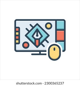 Vector colorful illustration icon for graphics