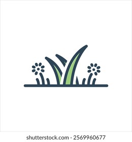 Vector colorful illustration icon for grass