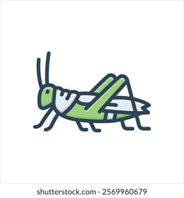 Vector colorful illustration icon for grasshopper