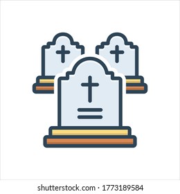 Vector colorful illustration icon for grave