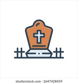 Ícone de ilustração colorido vetorial para grave