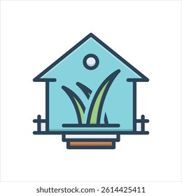 Vector colorful illustration icon for greenhouse