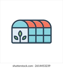 Vector colorful illustration icon for greenhouse