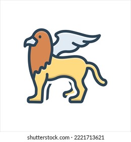 Vector colorful illustration icon for griffin