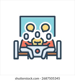 Vector colorful illustration icon for group discussions