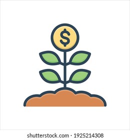Vector colorful illustration icon for grows