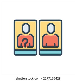 Vector colorful illustration icon for guess