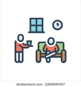 Vector colorful illustration icon for guest