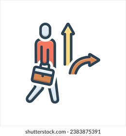 Vector colorful  illustration icon for guidance