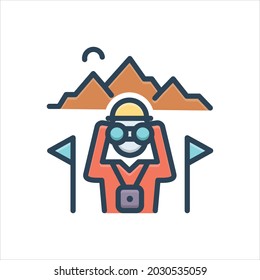 Vector colorful illustration icon for guided