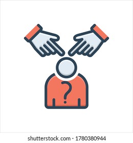 Vector colorful  illustration icon for guilty