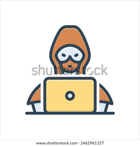 Vector colorful illustration icon for hacker