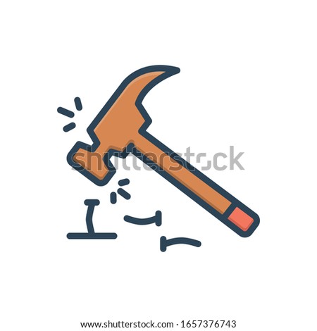 Vector colorful illustration icon for  hammer