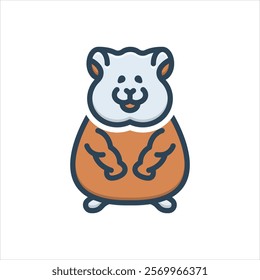 Vector colorful illustration icon for hamster