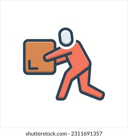 Vector colorful illustration icon for handling