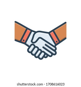 Vector colorful illustration icon for handshake