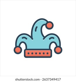 Vector colorful illustration icon for hat