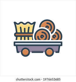 Vector colorful illustration icon for  hay